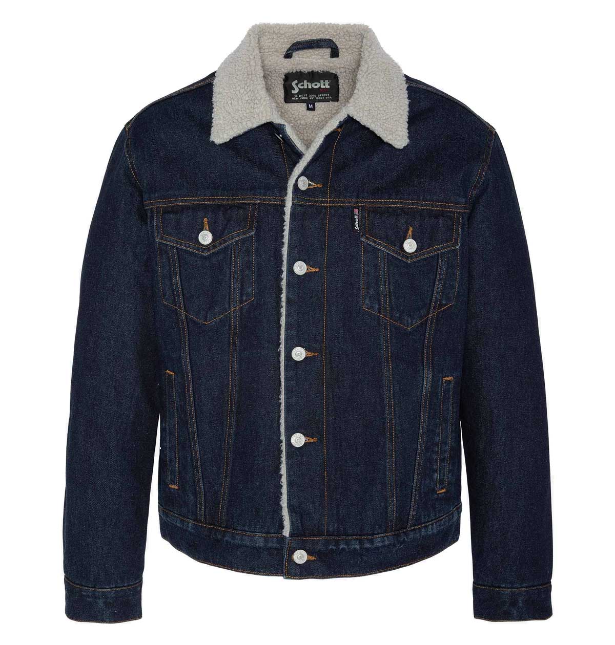SCHOTT DENIM JACKET WITH SHERPA LINING RAW – Chopper Monster